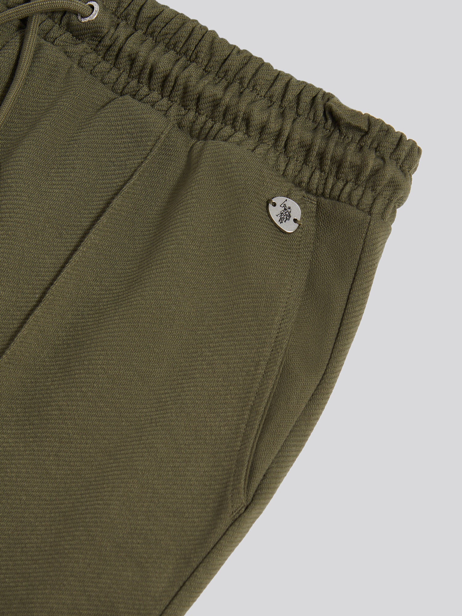Womens Twill Texture Wide Leg Jogger in Kalamata Green - Image 8