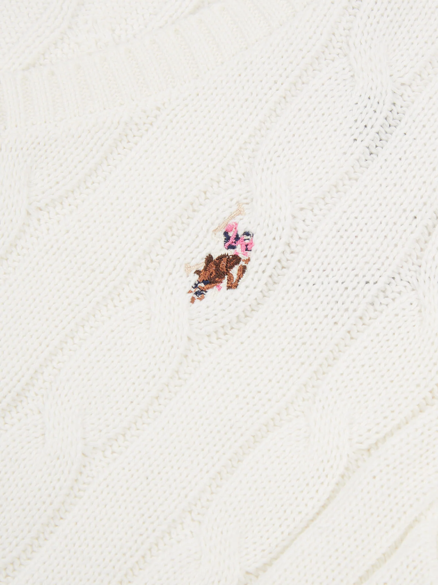 Women V-Neck Selk Cable w Marshmallow - Image 6