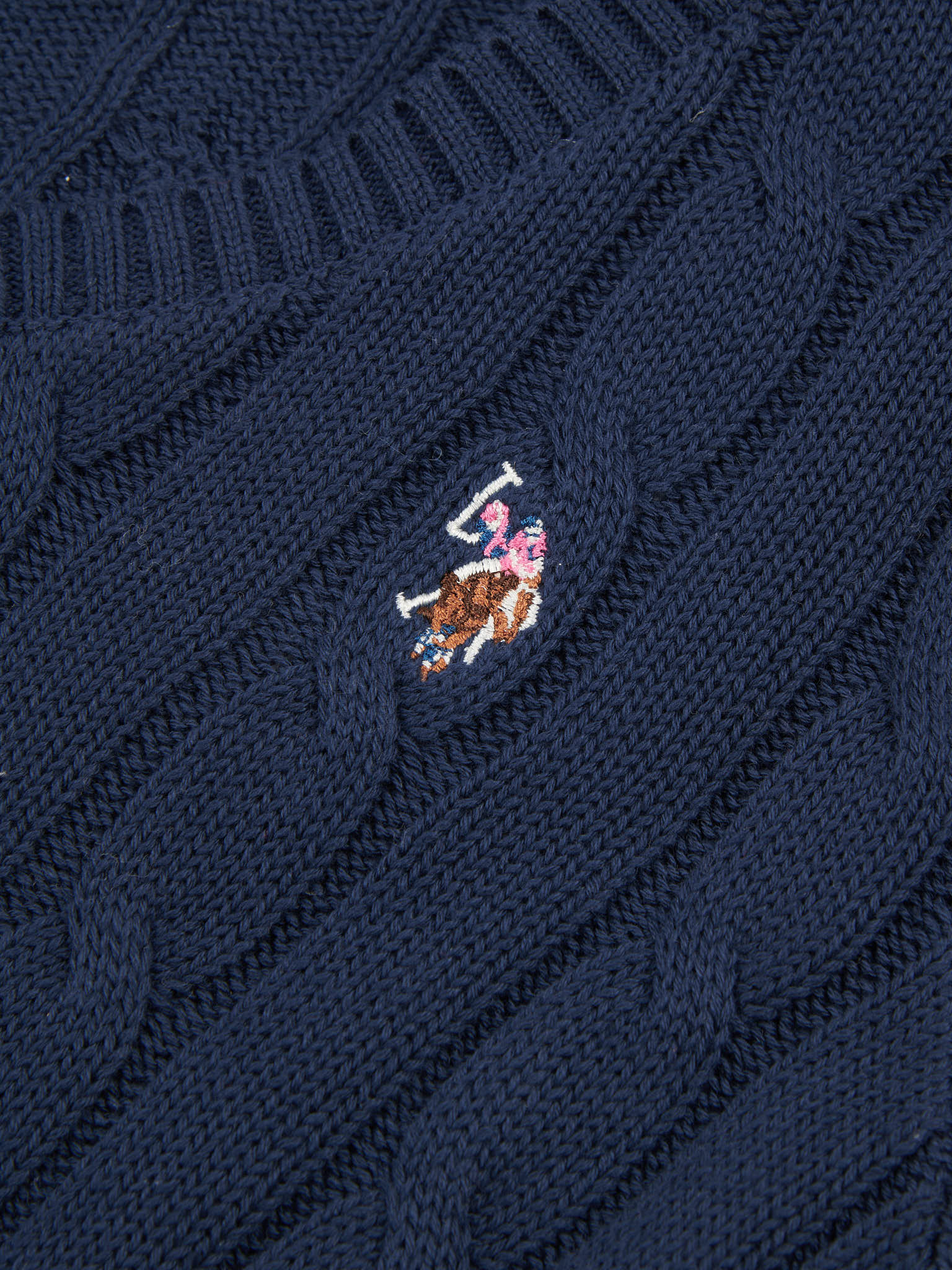 Women V-Neck Selk Cable w Marynarce Wojennej Iris - Image 6