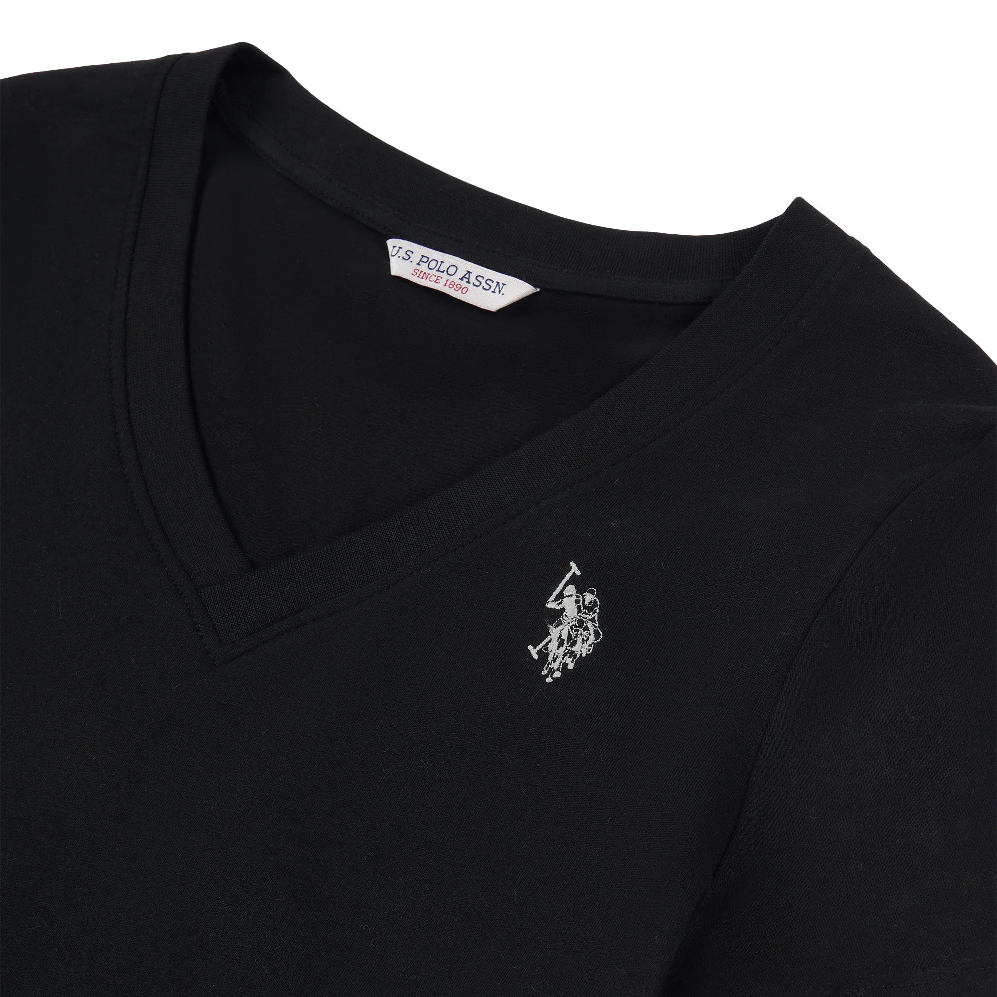 Womens V-Neck T-Shirt Black - Image 6