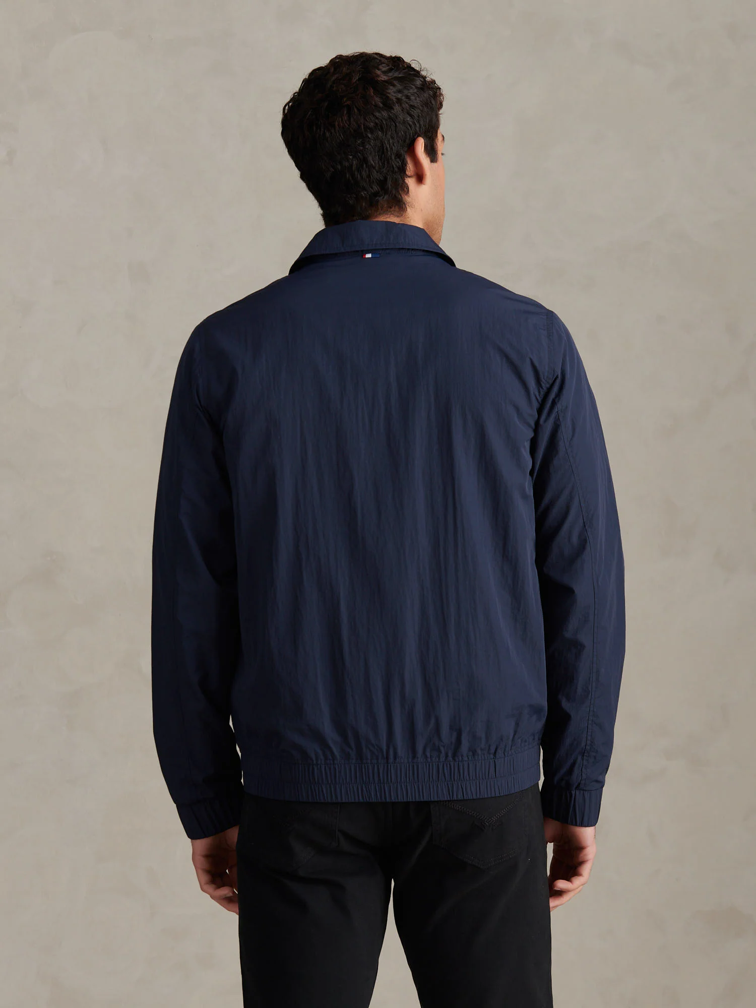 Mens Zip Through Bomber Jacket Dark Sapphire Navy - Image 4