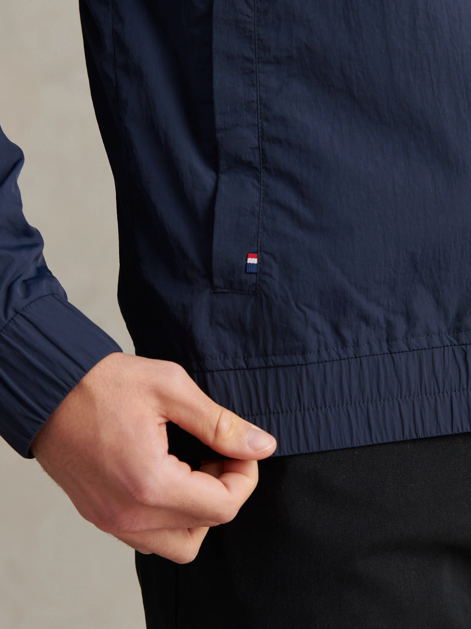 Mens Zip Through Bomber Jacket Dark Sapphire Navy - Image 6